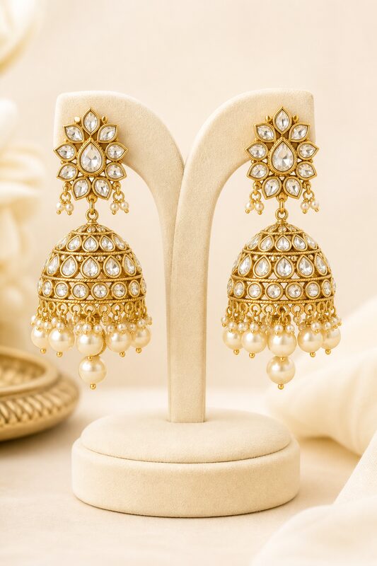 Oxidised Jhumka Earrings